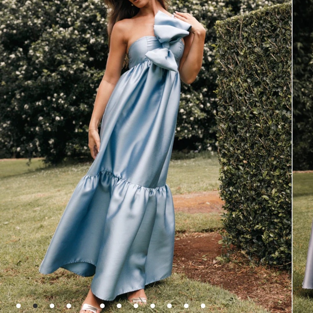 NWT XS BLUE PETAL & PUP BETINA BOW FRONT MAXI
